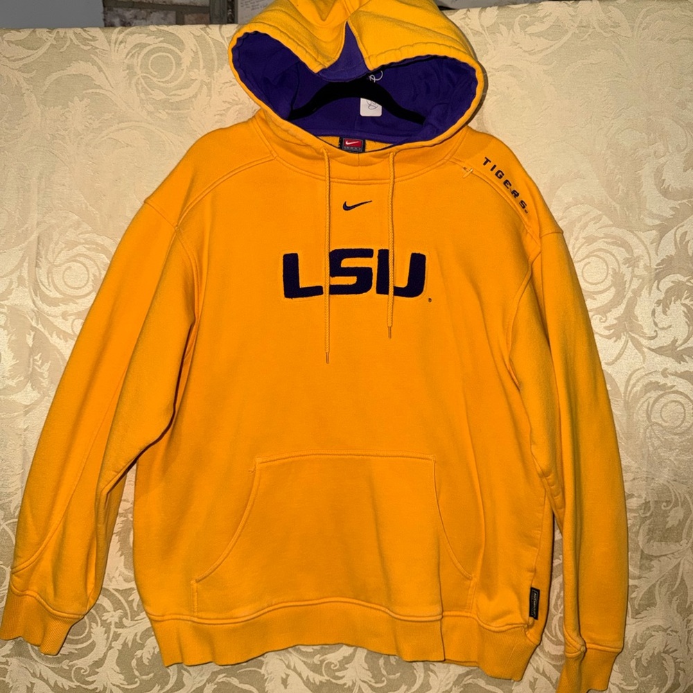 Nike LSU Yellow and Purple Men's Hoodie